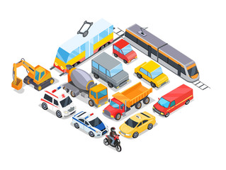 Transport Collection Poster Vector Illustration
