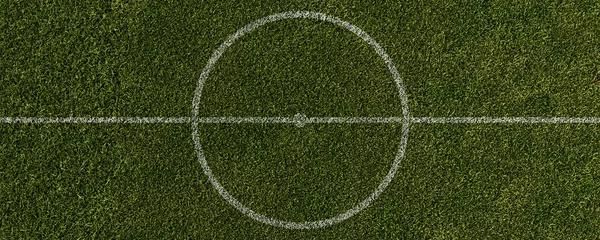 Cercles muraux Foot Fußball Mittelkreis aus Vogelperspektive