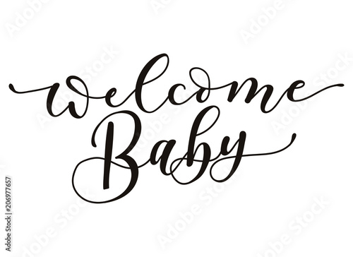 Download "Welcome Baby lettering inscription isolated on white ...
