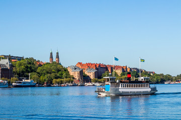 Shuttle boat in Stockholm