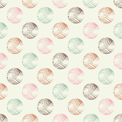 Polka dot seamless pattern. Halftone. Texture of palm leaves. Textile rapport.