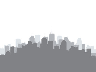 Silhouette of city skyline. Vector urban illustration