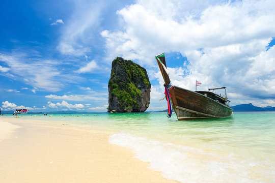 long-tail boat in poda island, Krabi, Thailand