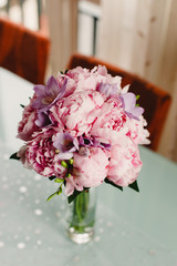 Colorful bridal bouquets with flowers