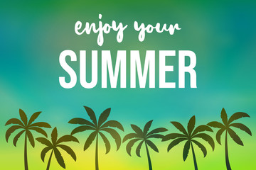 Summer holiday - tropical card. Vector.