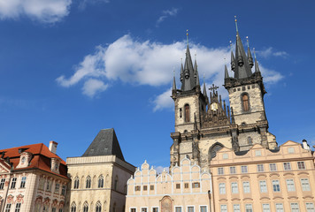 Fototapeta na wymiar Church of Our Lady Before Tyn in Prague Czech Republic