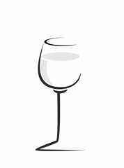 wine glass on a white background