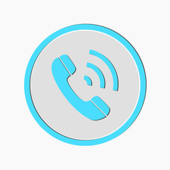 Phone Call vector icon. Style is flat rounded symbol, blue color, rounded angles, white background. eps10