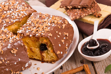 Chocolate hazelnut cake. 
