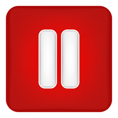 Vector image of a flat icon with a red stop button.