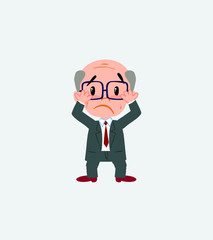 Old businessman with glasses, surprised.