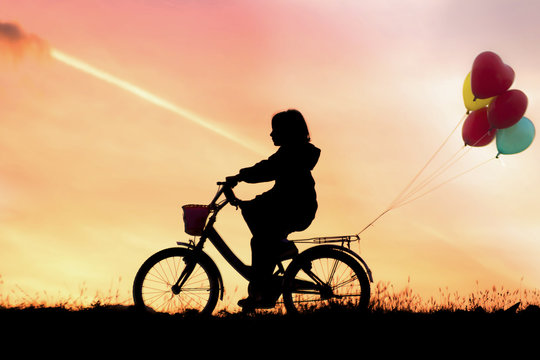 girl's happiness and cycling