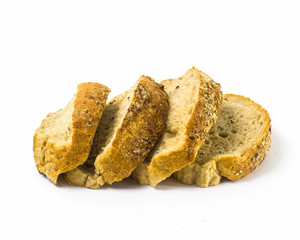 Fresh delicious sliced bread isolated on white background