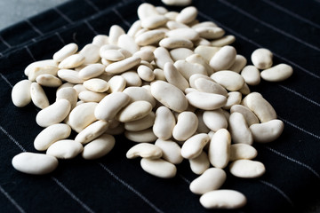 Canellini Navy White Beans on Black Cloth
