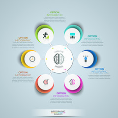 Fototapeta premium Modern infographic design template, circular flower petal diagram