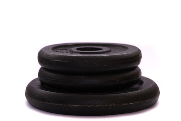Stacked Metal Dumbbell Weights