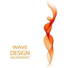 Naklejka premium Abstract vector background, orange waved lines for brochure, website, flyer design.
