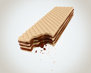 Cracked Milk cream wafer flavor, with Clipping path 3d illustration.