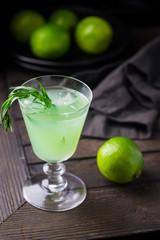 Bright green lemonade