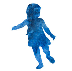 watercolor silhouette child