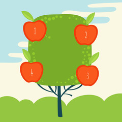 Vector set of speech apple shaped bubble with tree