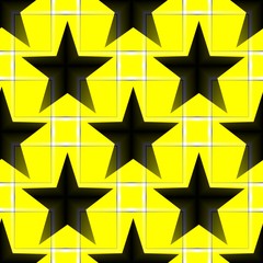Seamless decorative pattern with a five-pointed stars in a translucent colors