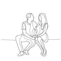  sketch girl and guy sitting