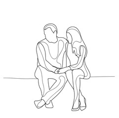  sketch girl and guy sitting