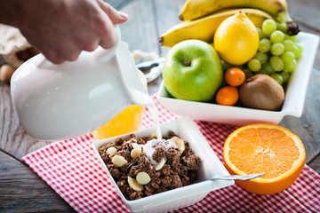 Ingredients for a healthy breakfast