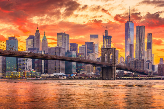 New York City Sunset Skyline