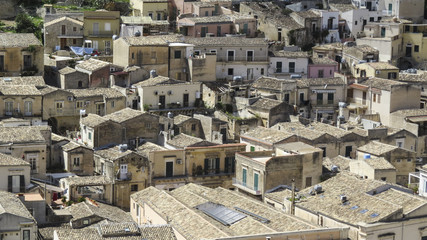View of the baroque town of  Modica in the province of Ragusa in Sicily, Italy