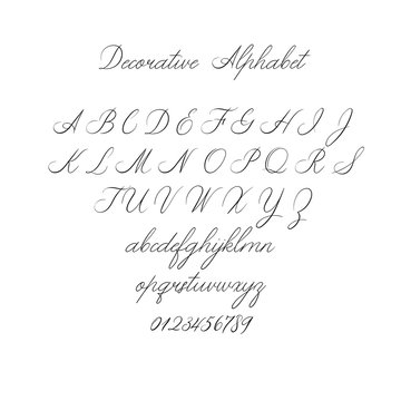 Vector Calligraphy Alphabet. Exclusive Letters. Decorative handwritten brush font for: Wedding Monogram, Logo, Invitation.