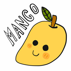 Mango cartoon doodle vector illustration