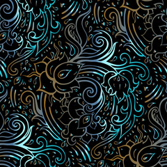 Vintage floral pink background. Beautiful Elegant Ethnic Hand Drawn vintage wallpaper. Seamless pattern with abstract flowers