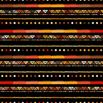 Handmade colored stripes bright tribal seamless