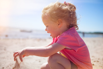 baby girl beach