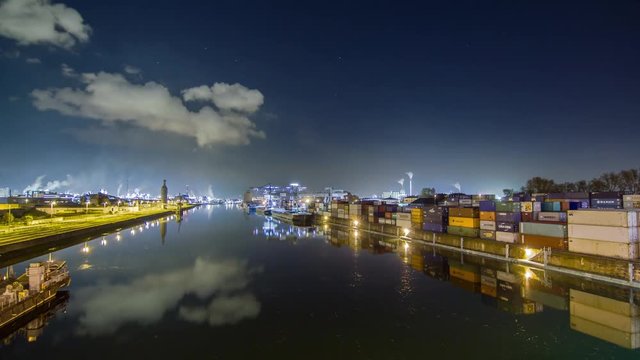Port Logistics Hyperlapse Germany/Mannheim