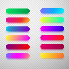 Colorful isolated rounded button templates.