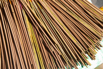 many different aromatic sticks. Texture, background