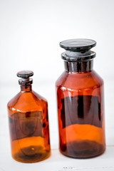 Antique glass bottles retro stylish design