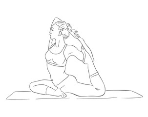 Yoga poses woman vector