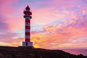 Peel and stick wall murals Lighthouse Sunset view of the lighthouse of Sardina on the island of Gran Canaria, spain