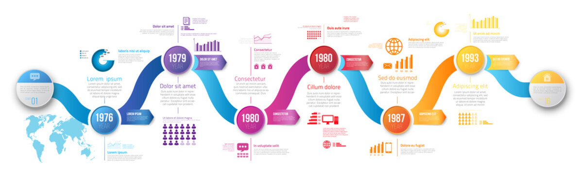 Infographics Arrow Timeline Hystory Template