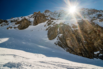 mountain view during winter