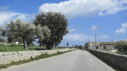 driving to  Noto in the province of Syracuse in Sicily, Italy