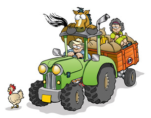 Naklejka premium Farming and transportation