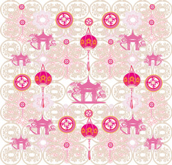 seamless pattern with Mid-Autumn Festival for Chinese New Year