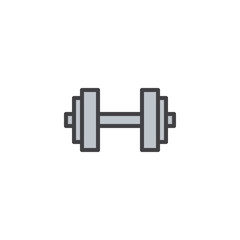 Dumbbell filled outline icon, line vector sign, linear colorful pictogram isolated on white. Weight lifting symbol, logo illustration. Pixel perfect vector graphics