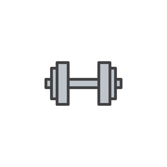 Dumbbell filled outline icon, line vector sign, linear colorful pictogram isolated on white. Weight lifting symbol, logo illustration. Pixel perfect vector graphics