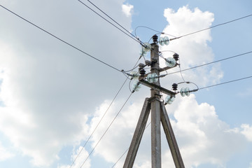 electrified post with wires